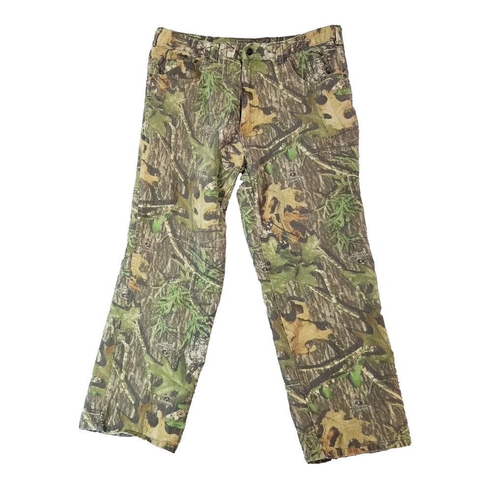 Field Staff Carpenter Pants Men 40x30 Camo Mossy Oak Cotton Denim Utility Work